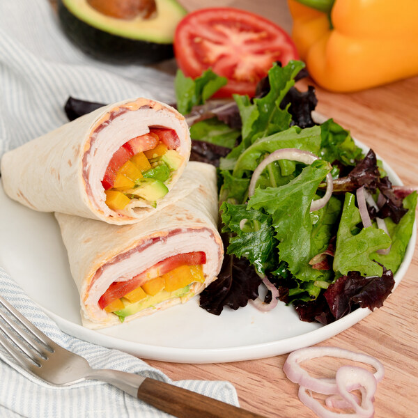 Spicy "Turkey Club" Wrap with Prosciutto & French Dressed Greens