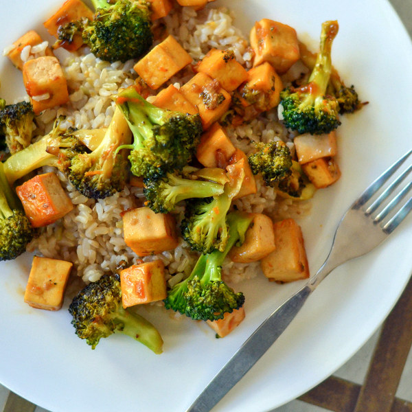 Spicy Orange Tofu & Broccoli with Basmati Rice