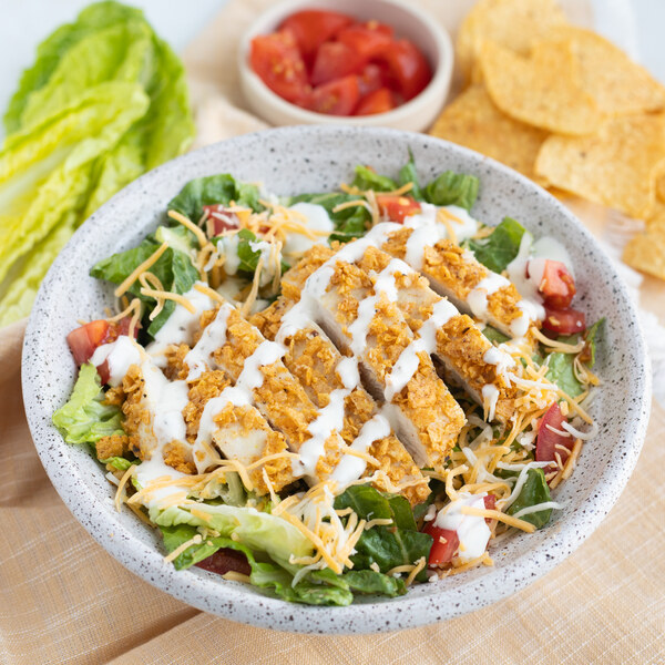 Tortilla Chip-Crusted Chicken Salad with Tomatoes, Cheese & Ranch