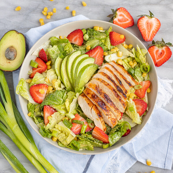 Honey Mustard Chicken Salad with Strawberries, Avocado & Corn