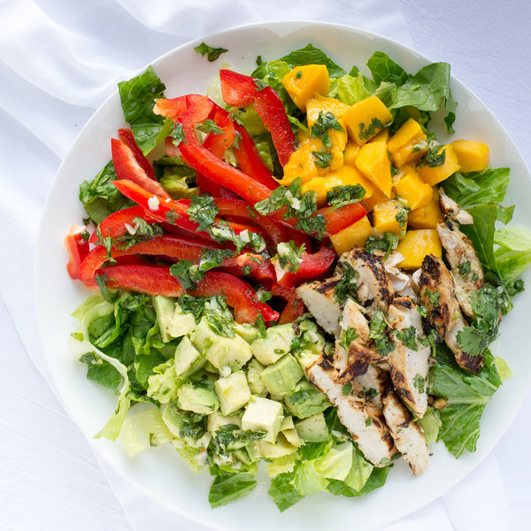 Cilantro Lime Chicken Salad with Mango, Avocado & Bell Pepper