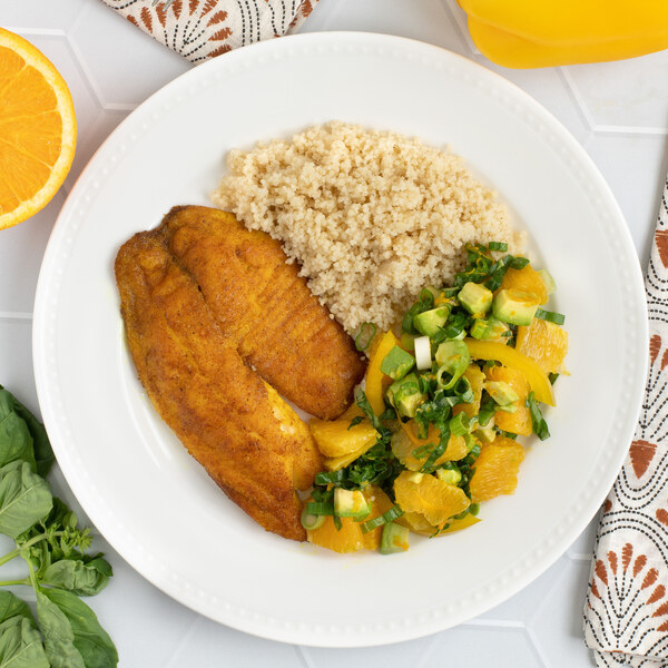 Pan-Fried Tilapia with Couscous & Orange Avocado Salad