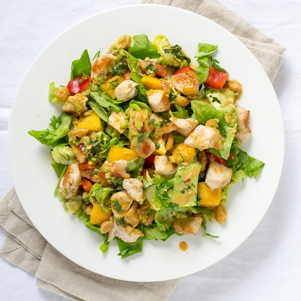 Thai Chicken & Mango Salad with Jalapeño-Peanut Dressing