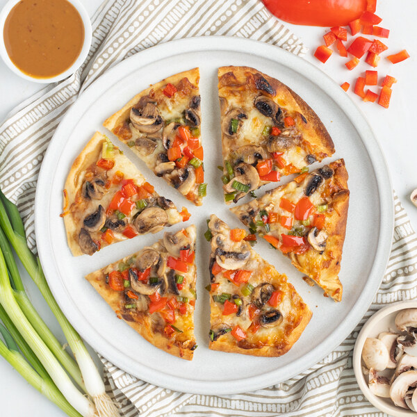 Thai-Inspired Pizza with Mushroom, Bell Pepper & Peanut Sauce