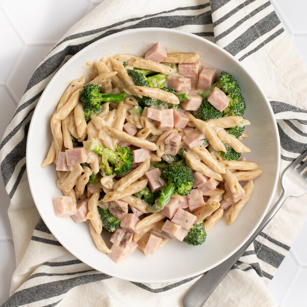 Penne Alfredo with Ham & Broccoli