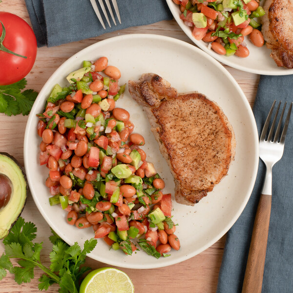 Pork Chop & Pinto Bean Salad (Cowboy Caviar) with Cilantro Dressing