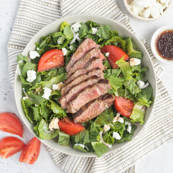 Steak Salad with Tomato Wedges, Goat Cheese & Balsamic Vinaigrette