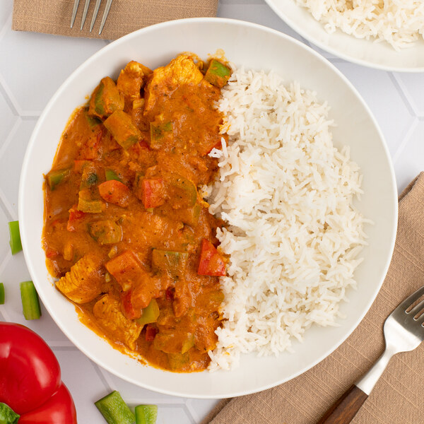 Creamy Indian-Style Tomato Chicken Curry with Bell Peppers & Rice