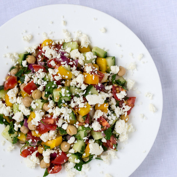 Mediterranean Chickpea Salad with Lemon Vinaigrette