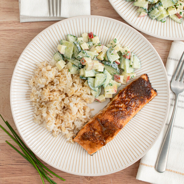 Roasted Miso Butter Salmon with Rice & Cucumber-Apple Salad