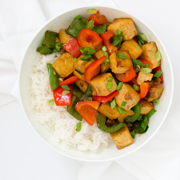 Tofu & Bell Pepper Stir Fry with Jasmine Rice