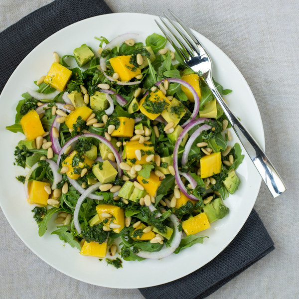 Mango, Avocado & Arugula Salad with Cilantro-Lime Dressing