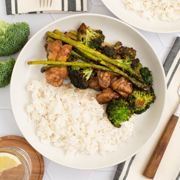 Baked Miso-Hoisin Chicken, Broccoli & Asparagus with Rice