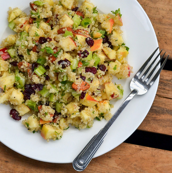 Apple Quinoa Salad with Celery, Almonds & Dried Cranberries