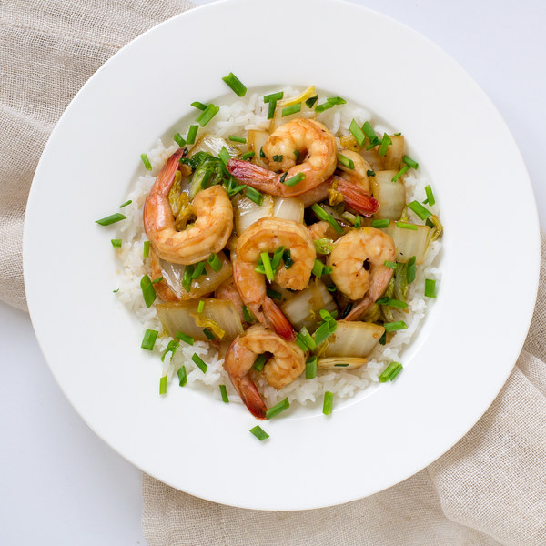Shrimp & Napa Cabbage Stir-Fry with Jasmine Rice