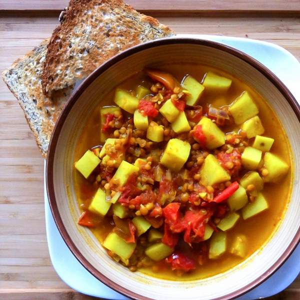 Sweet Potato & Lentil Stew with Crusty Bread