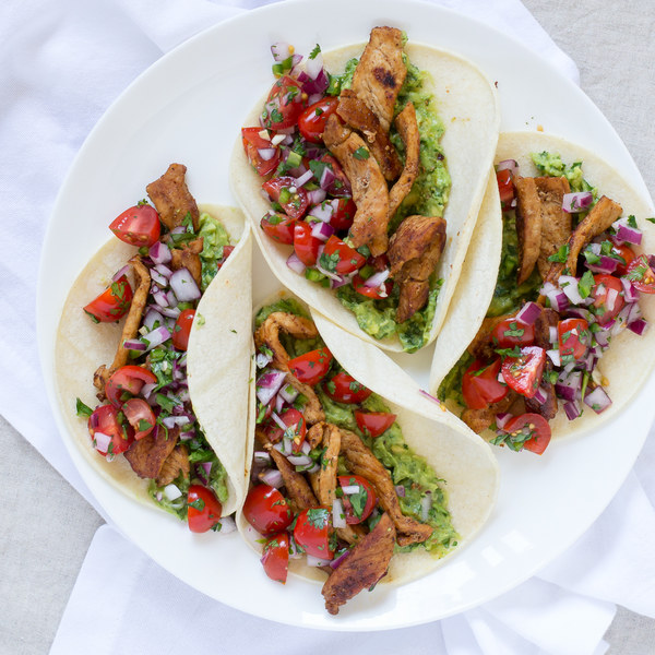 Pork Tacos with Pico de Gallo & Guacamole
