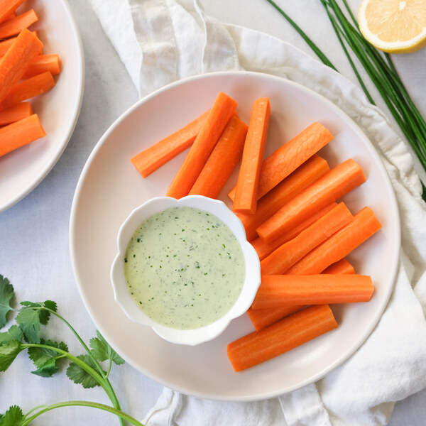 Carrot Sticks with Green Goddess Yogurt Dip