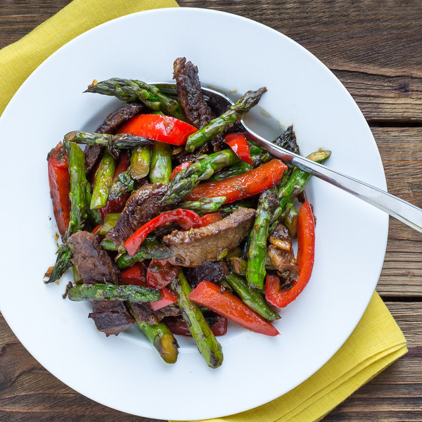 Steak, Asparagus & Bell Pepper Stir Fry