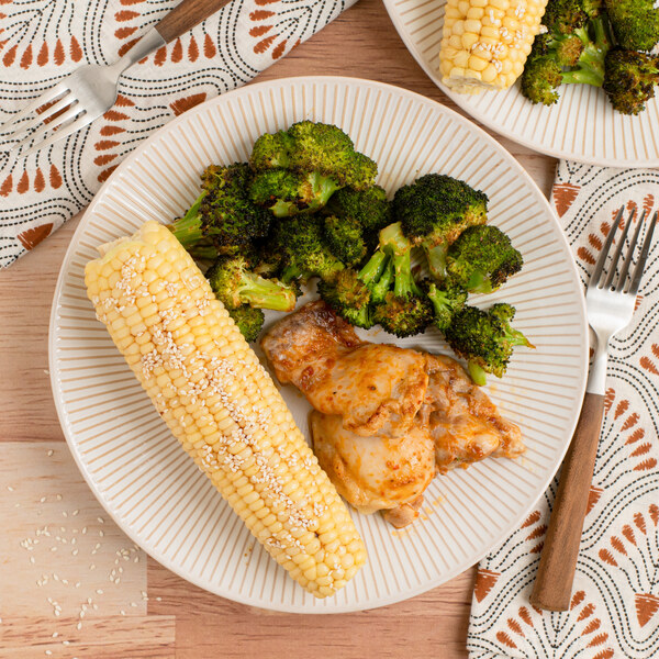 Thai Red Curry Chicken & Broccoli with Sesame Corn on the Cob