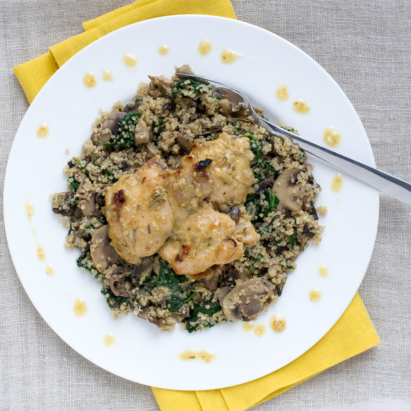 Maple Dijon Chicken with Mushroom & Quinoa Risotto