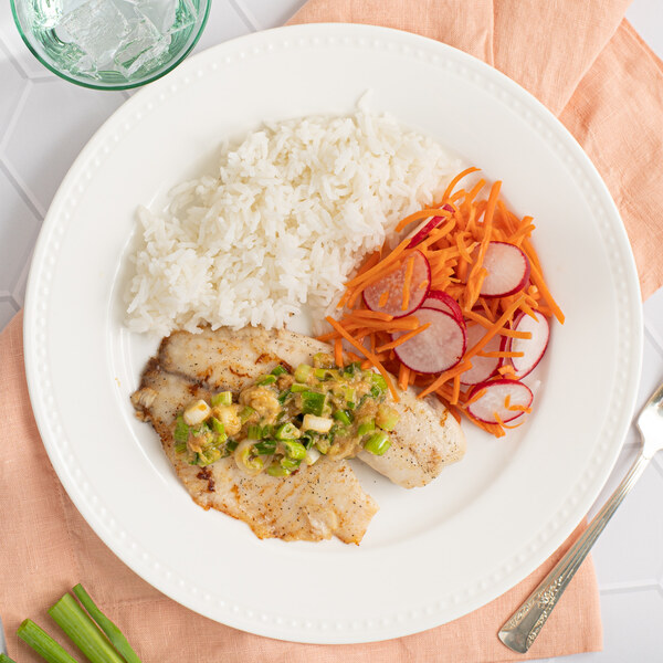 Pan-Fried Tilapia with Green Onion Miso Sauce, Pickled Veggies & Rice