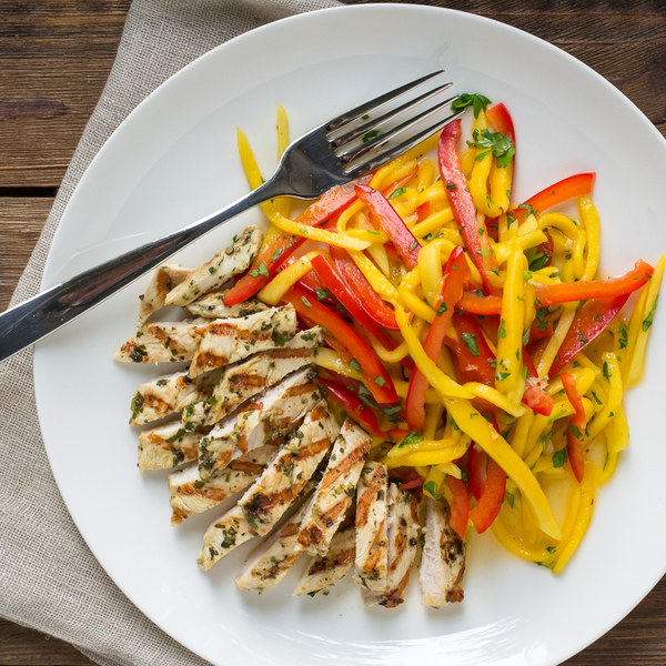 Cilantro-Lime Grilled Chicken with Thai Mango Salad