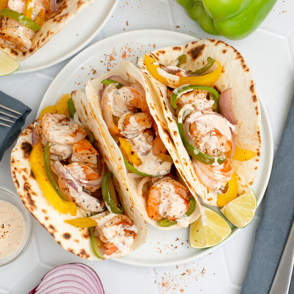 Sheet Pan Cajun Shrimp Fajitas with Bell Pepper, Onion & Spicy Ranch