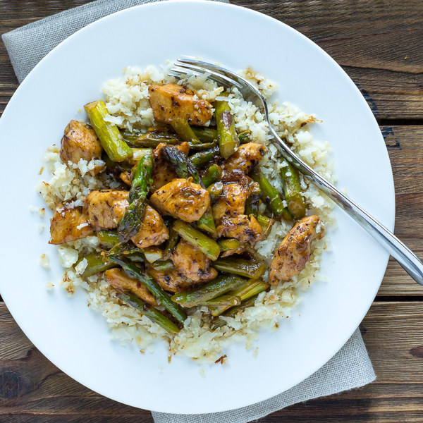 Lemon Chicken & Asparagus Stir Fry with Cauliflower Rice