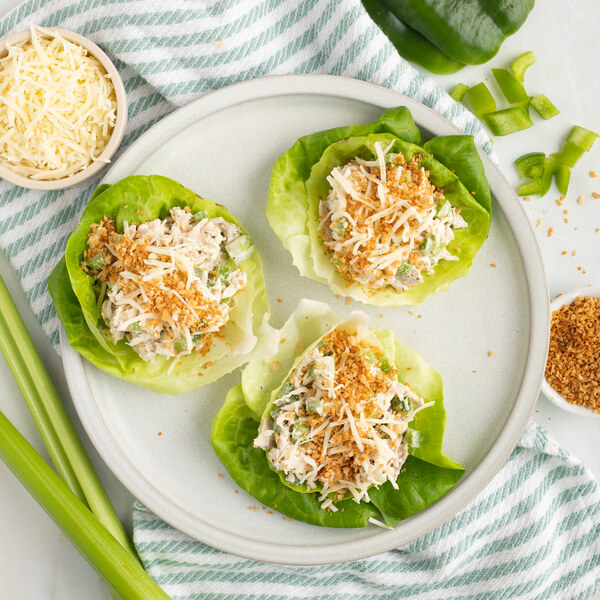 Chicken Caesar Lettuce Wraps with Parmesan & Toasted Bread Crumbs