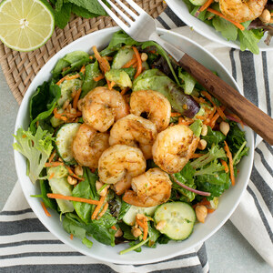 Thai-Style Shrimp Salad with Carrots, Peanuts & Green Curry Dressing