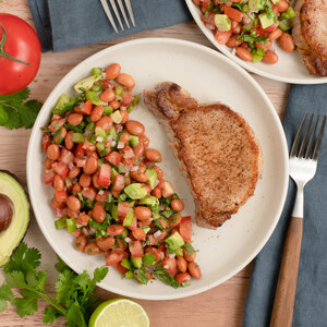 Pork Chop & Pinto Bean Salad (Cowboy Caviar) with Cilantro Dressing