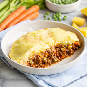 Ground Beef & Mixed Veggie Skillet with Mashed Potato Topping