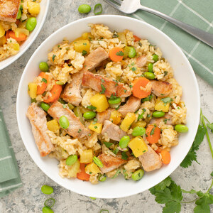 Pineapple Pork Fried Rice with Carrot, Edamame, Celery & Cilantro