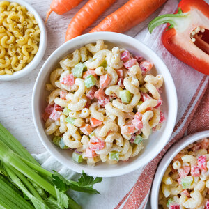Creamy Macaroni Salad with Bell Pepper, Carrot & Celery
