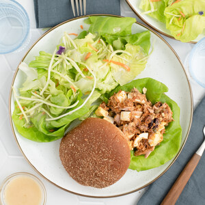 Niçoise-Style Tuna Salad Sandwich with Eggs, Olives & Dressed Greens