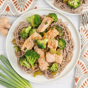 Hoisin Pork Stir-Fry with Soba Noodles, Broccoli, Celery & Ginger